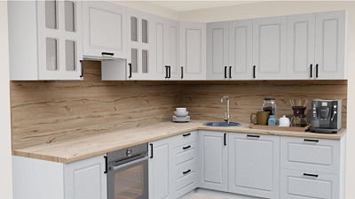 Кухня угловая Роялвуд серый